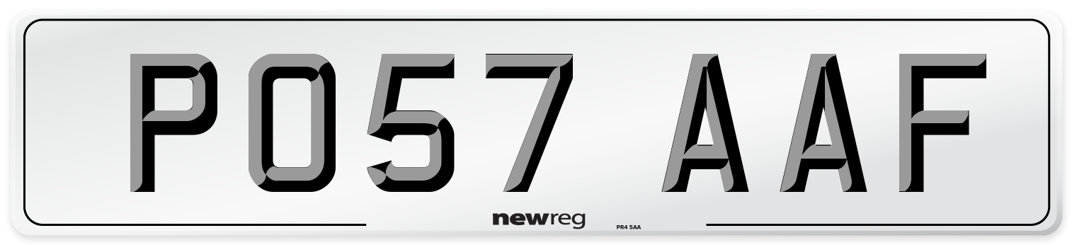 PO57 AAF Number Plate from New Reg